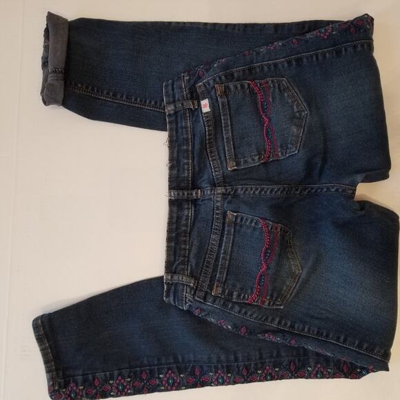 Lucky Brand Zoe Skinny Stretch Jeans Boho Embroidered Mid Rise Girl's Size 14 - Picture 3 of 11